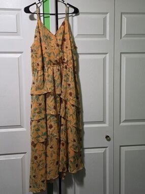 LC Lauren Conrad Golden Yellow Sunflower Plus Size Dress